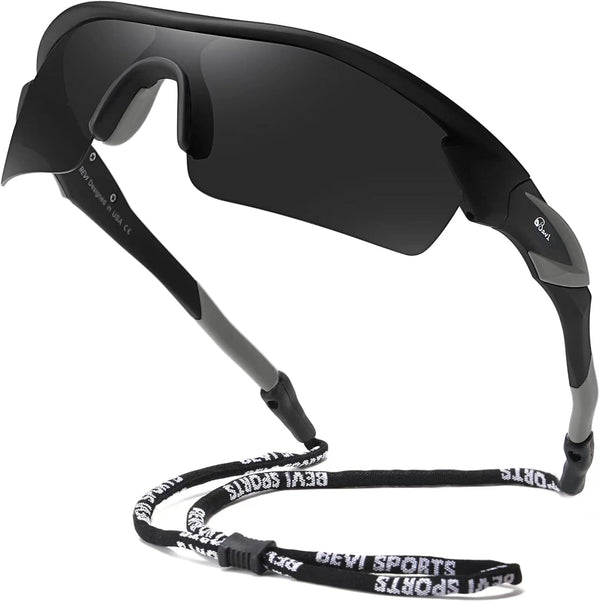 Bevi Sports Polarized Sports Sunglasses for Men Women Running Cycling Fishing Golf Baseball Driving Sun Glasses TR90 UV400